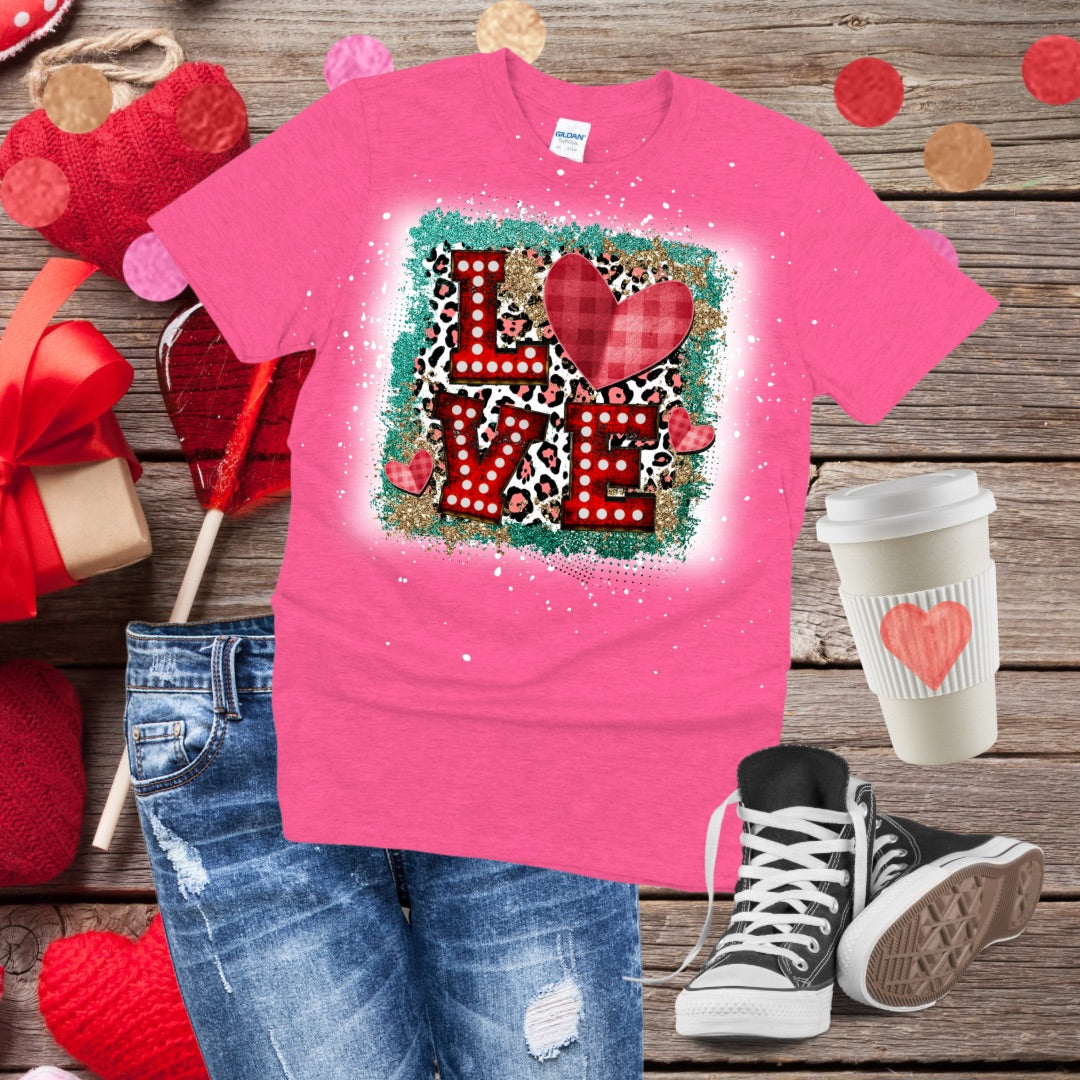 Love Leopard Bleached T-Shirt