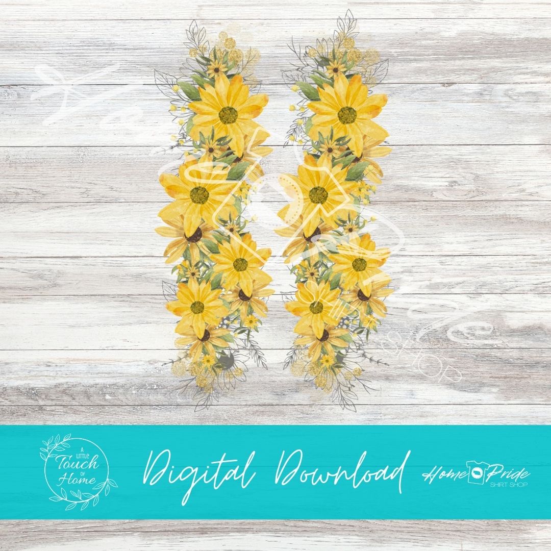 Watercolor Sunflower Skull Complete Sublimation Image Bundle