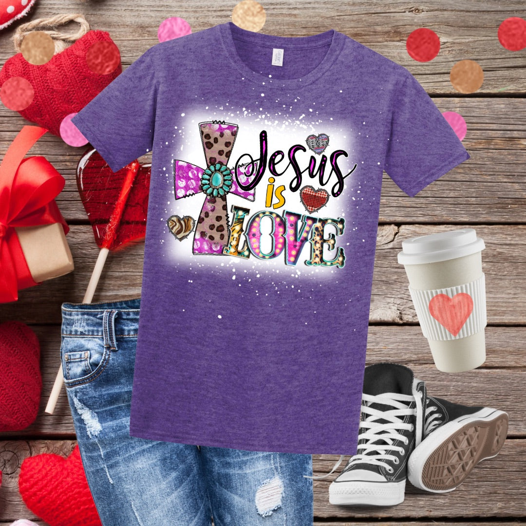 Jesus is Love Bleached T-Shirt