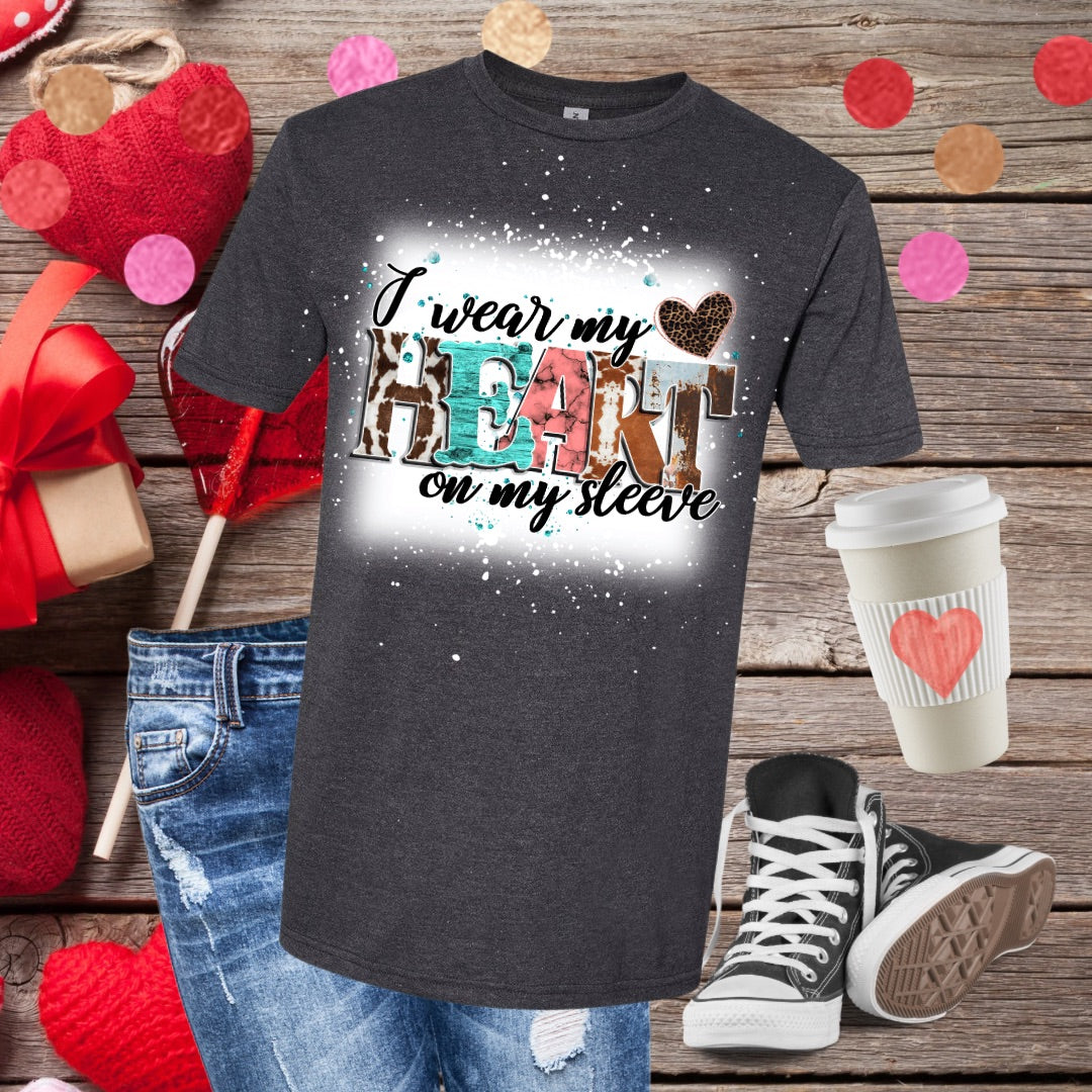 I Wear My Heart On My Sleeve Bleached T-Shirt