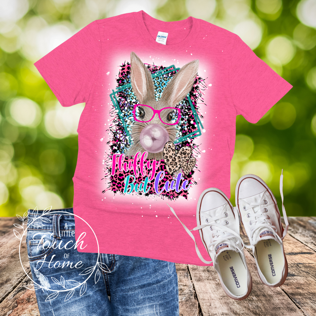 Fluffy But Cute Bunny Bleached T-Shirt