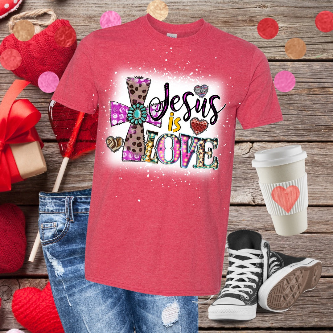 Jesus is Love Bleached T-Shirt