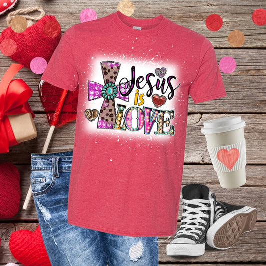 Jesus is Love Bleached T-Shirt