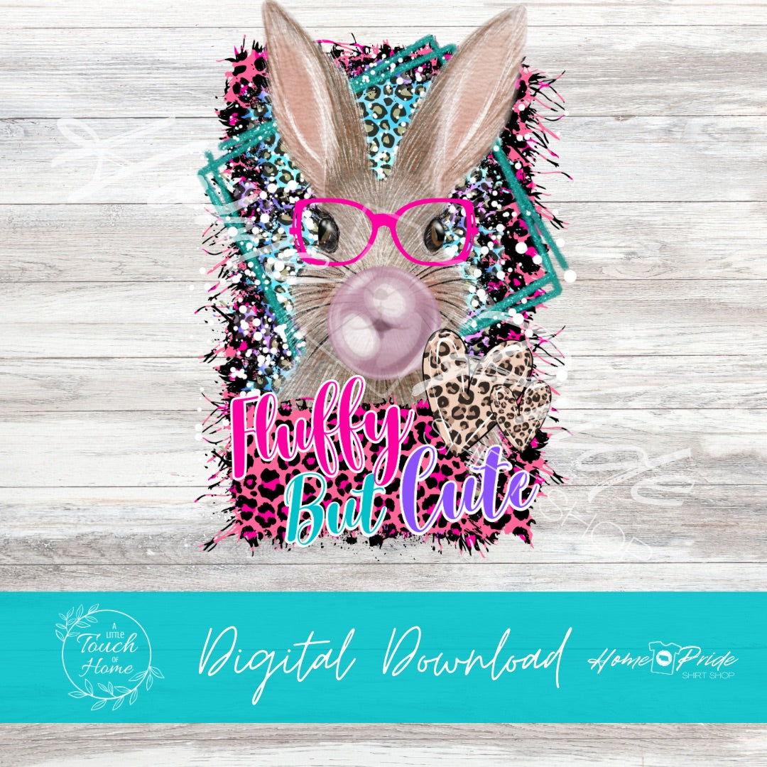 Fluffy But Cute Bunny Sublimation Design