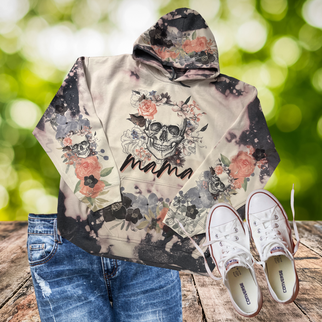 Mama Skull Bleached Hoodie