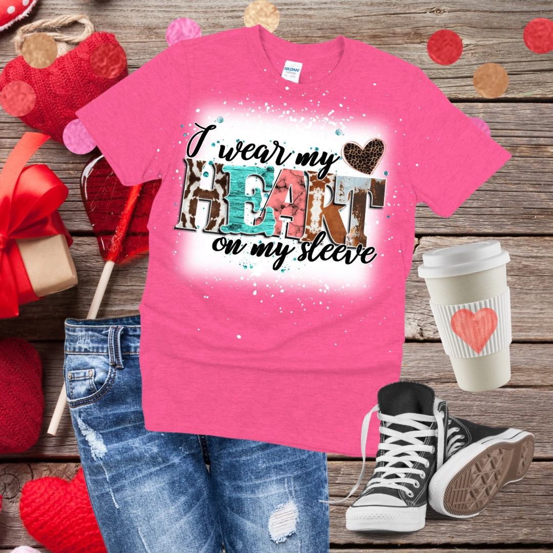 I Wear My Heart On My Sleeve Bleached T-Shirt