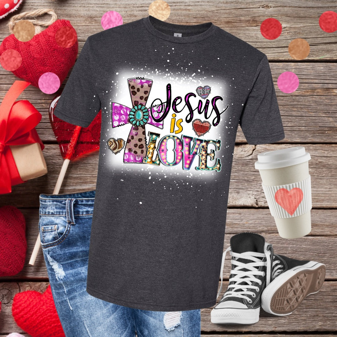 Jesus is Love Bleached T-Shirt