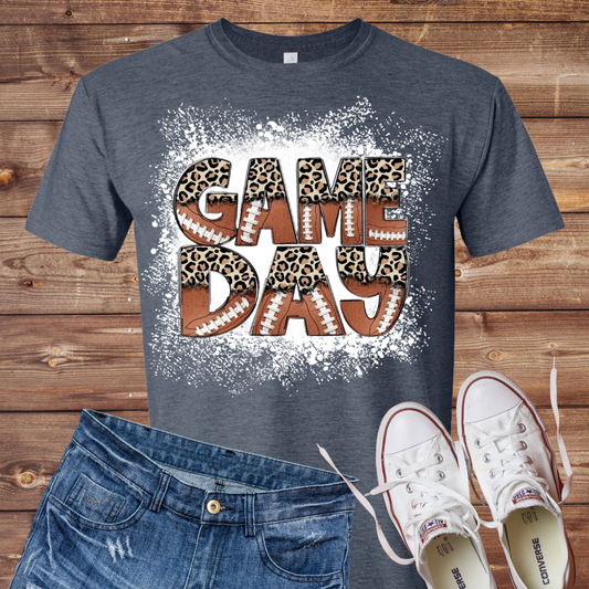 Game Day Football Bleached T-Shirt