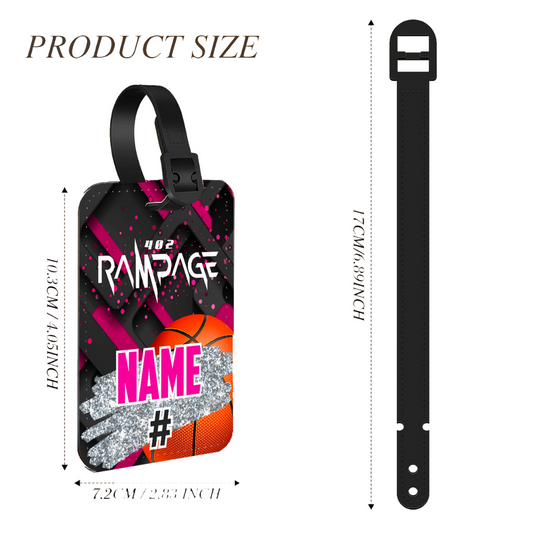 Rampage Basketball Leather Luggage Tag