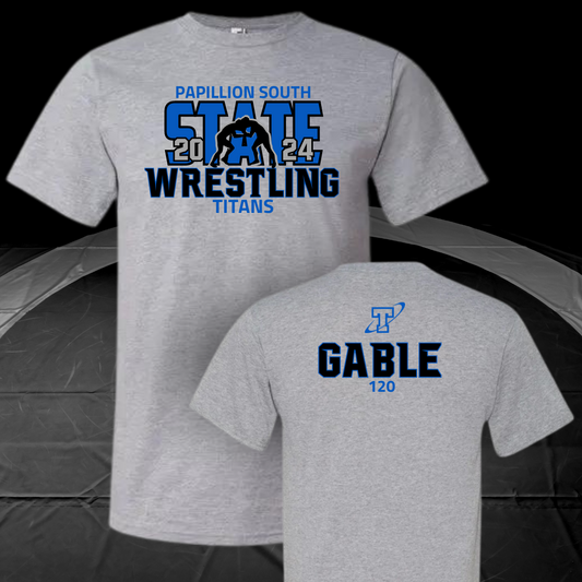Papillion LaVista South Titans 2024 State Wrestling T-Shirt
