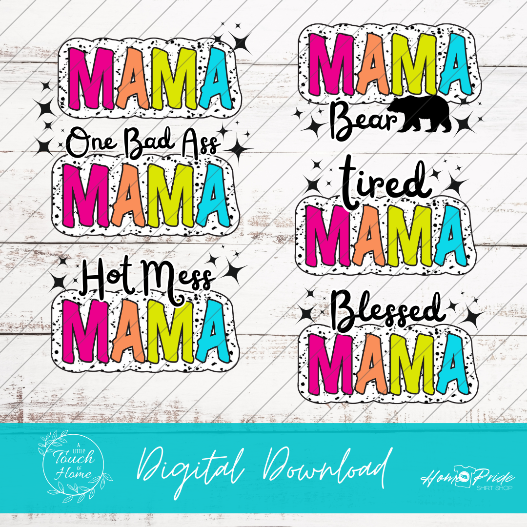 Mama Dalmation Print Digital Download PNG Bundle