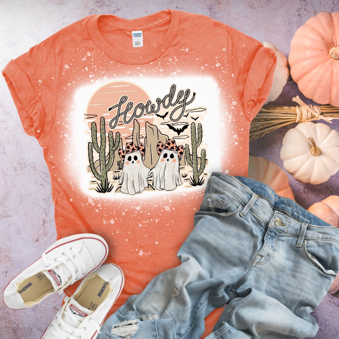 Howdy Ghouls Bleached Tee
