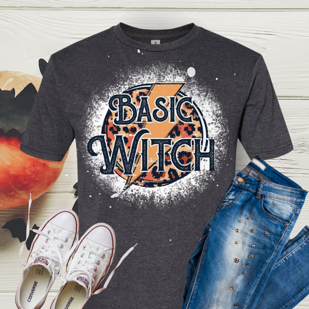 Basic Witch Halloween Bleached Tee