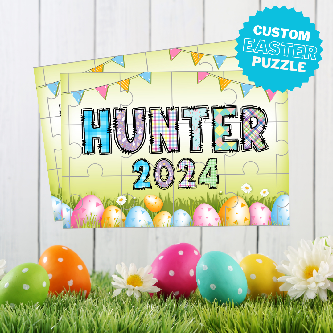 Personalized Easter Bunny With Puzzle