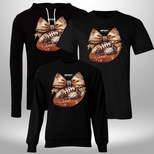 Spirit Ignite Tackle GLITTER Football T-Shirt