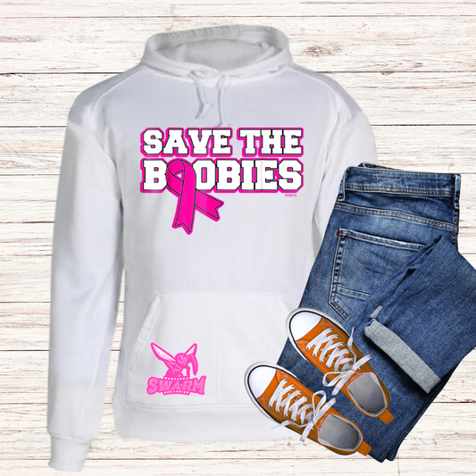 Swarm Save The Boobies Breast Cancer Awareness Performance Hoodie