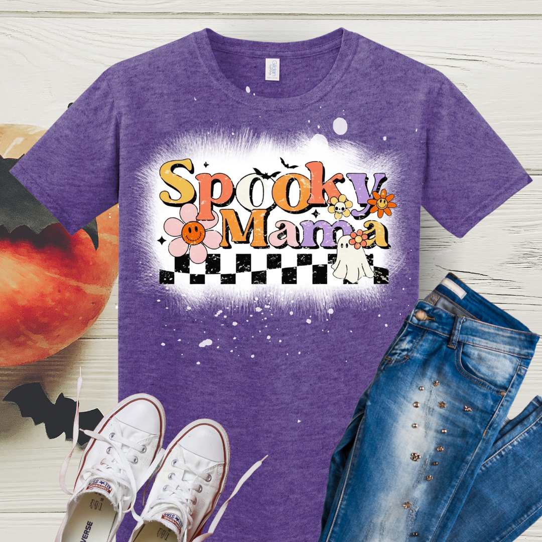 Spooky Mama Retro Bleached Tee