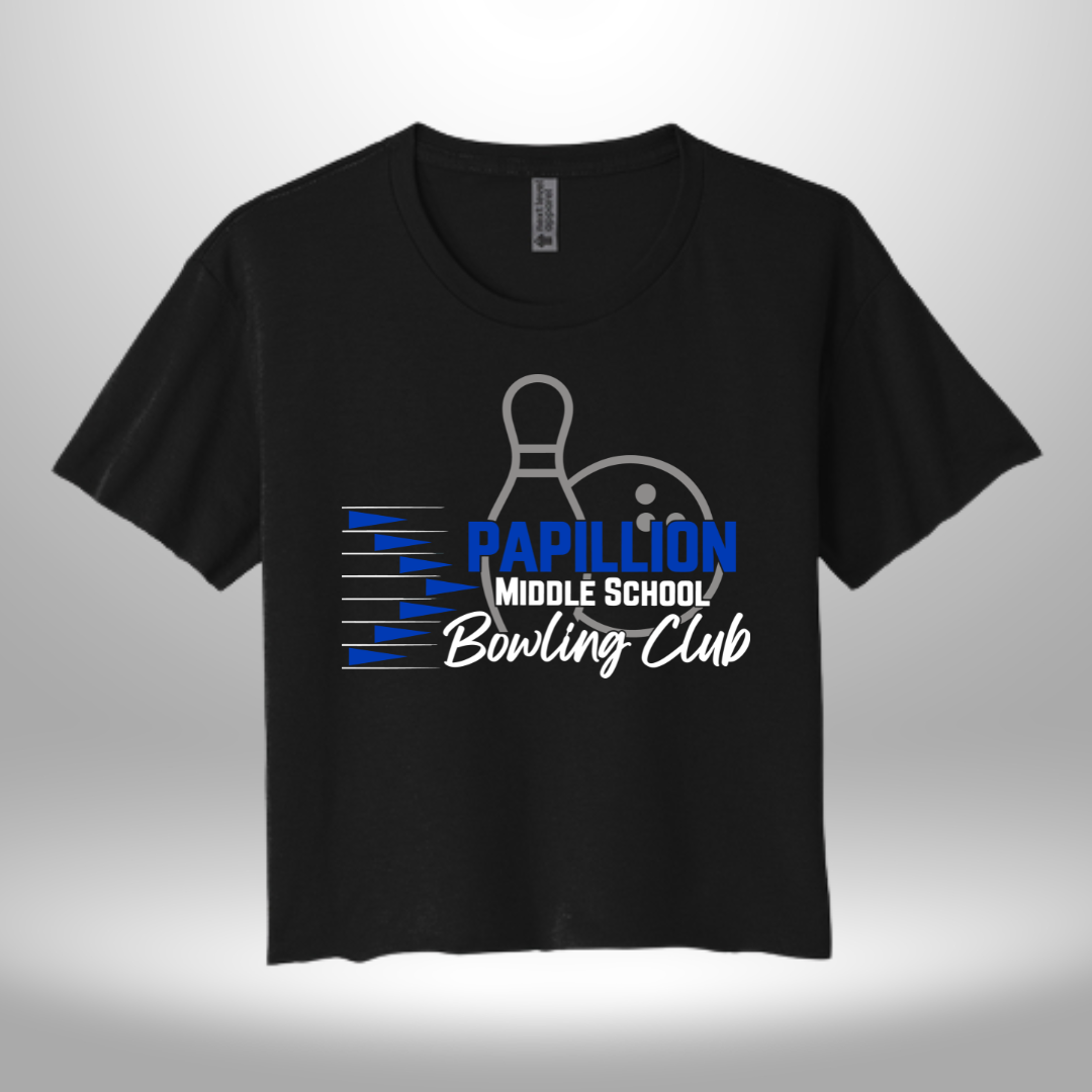 Papillion Middle School Bowling Women's Crop Tee
