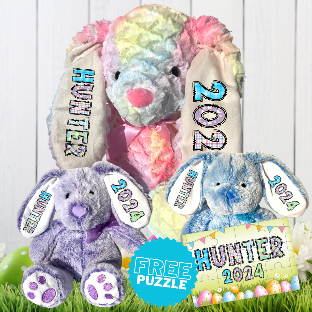 Personalized Easter Bunny With Puzzle