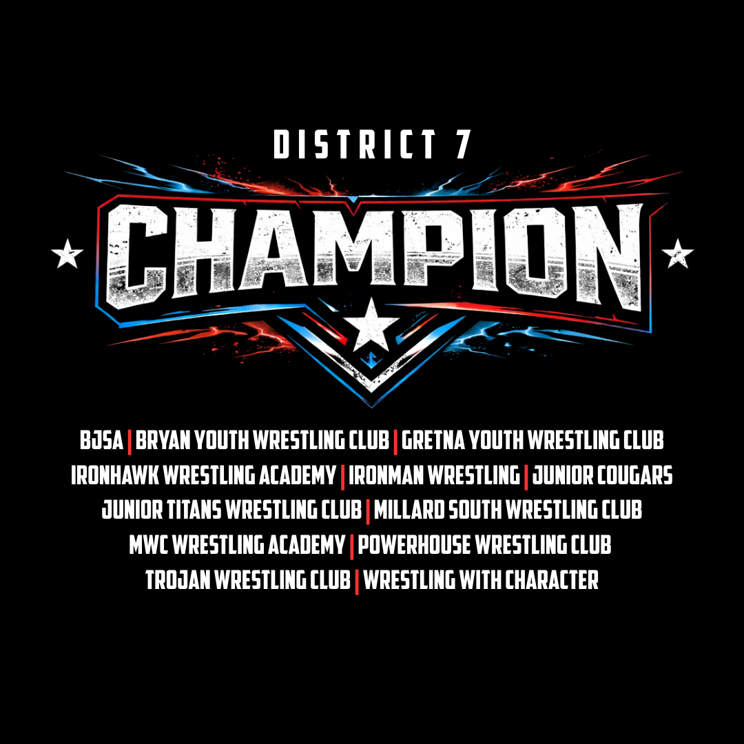 2026 District 7 Wrestling Champ & Qualifier T-Shirt, Crewneck, or Hoodie