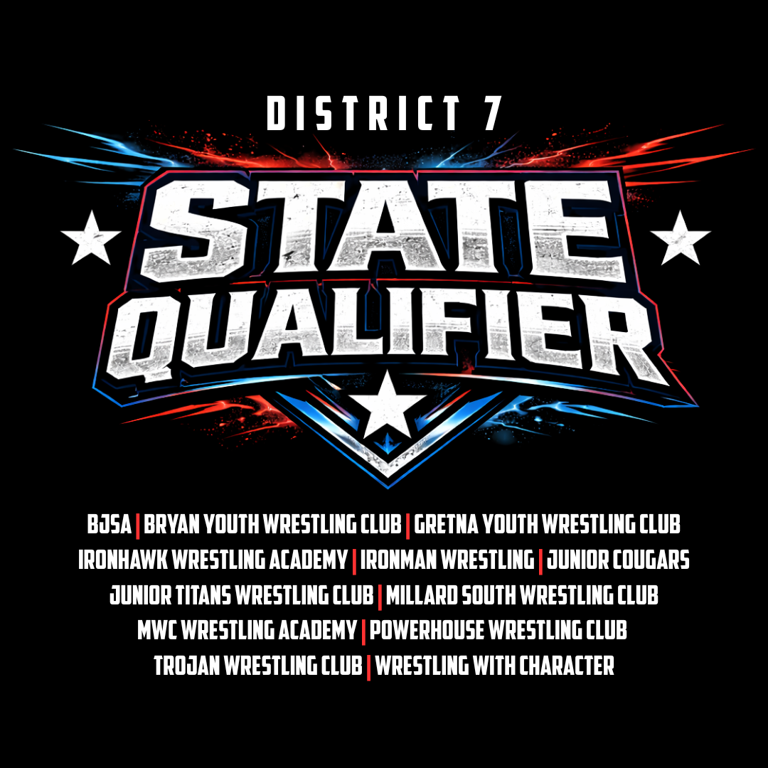 2026 District 7 Wrestling Champ & Qualifier T-Shirt, Crewneck, or Hoodie