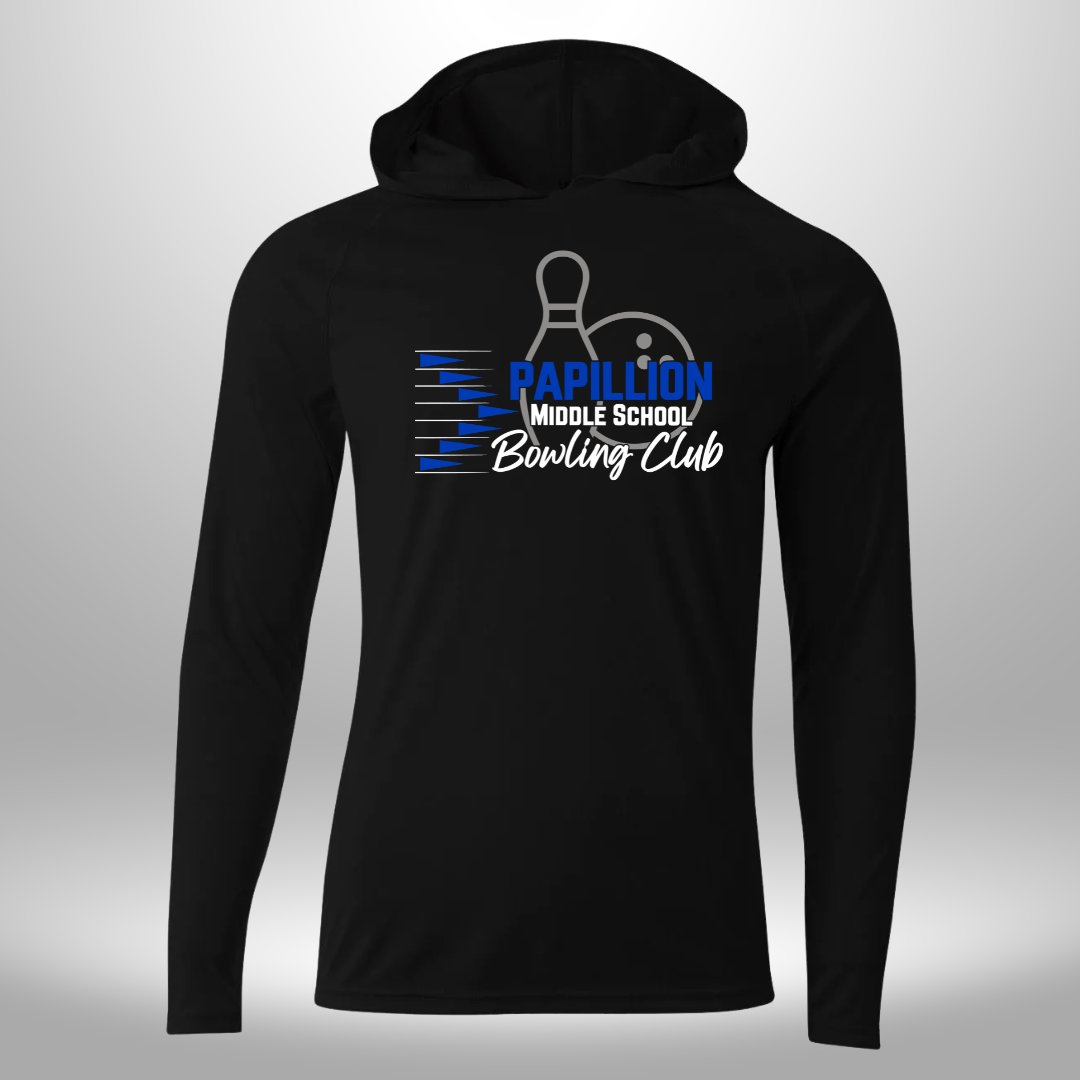 Papillion Middle School Bowling Long Sleeve Performance Hooded T-Shirt