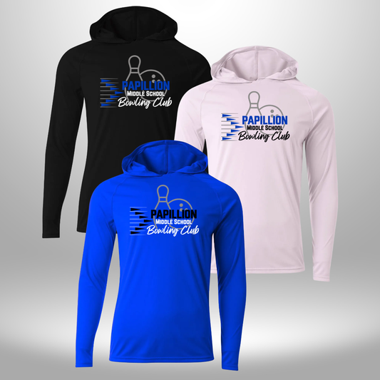 Papillion Middle School Bowling Long Sleeve Performance Hooded T-Shirt