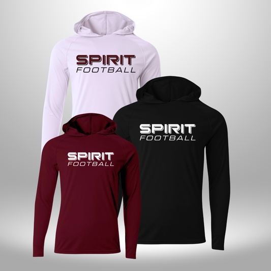 Spirit Football Performance Long Sleeve Hooded Tee