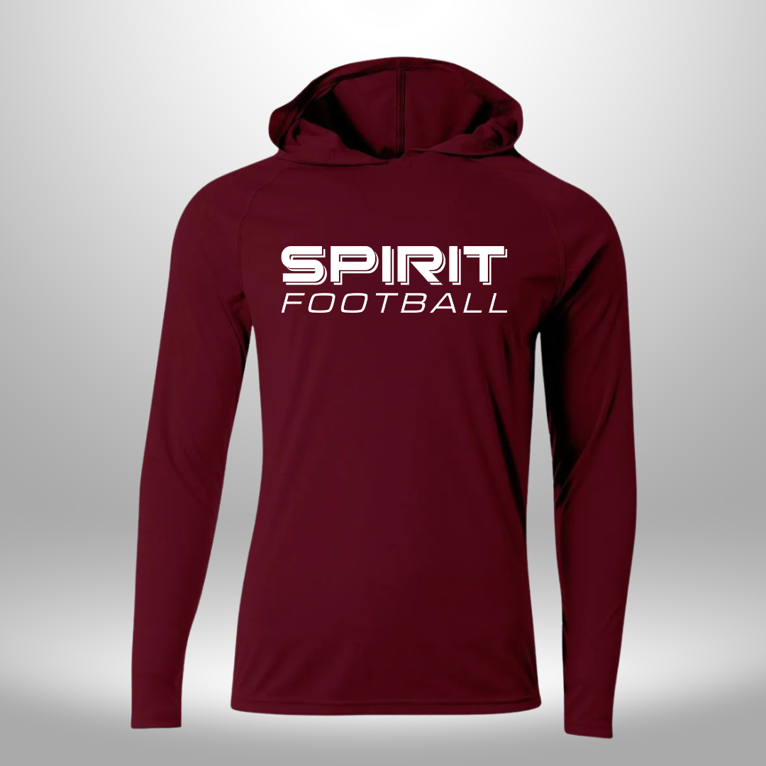 Spirit Football Performance Long Sleeve Hooded Tee