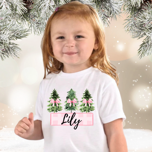 Personalized Christmas Tree Toddler and Youth TShirt