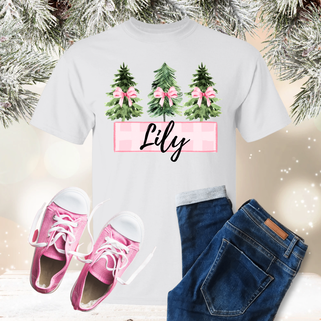 Personalized Christmas Tree Toddler and Youth TShirt