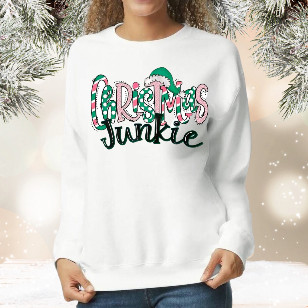 Christmas Junkie Crew Neck Sweatshirt