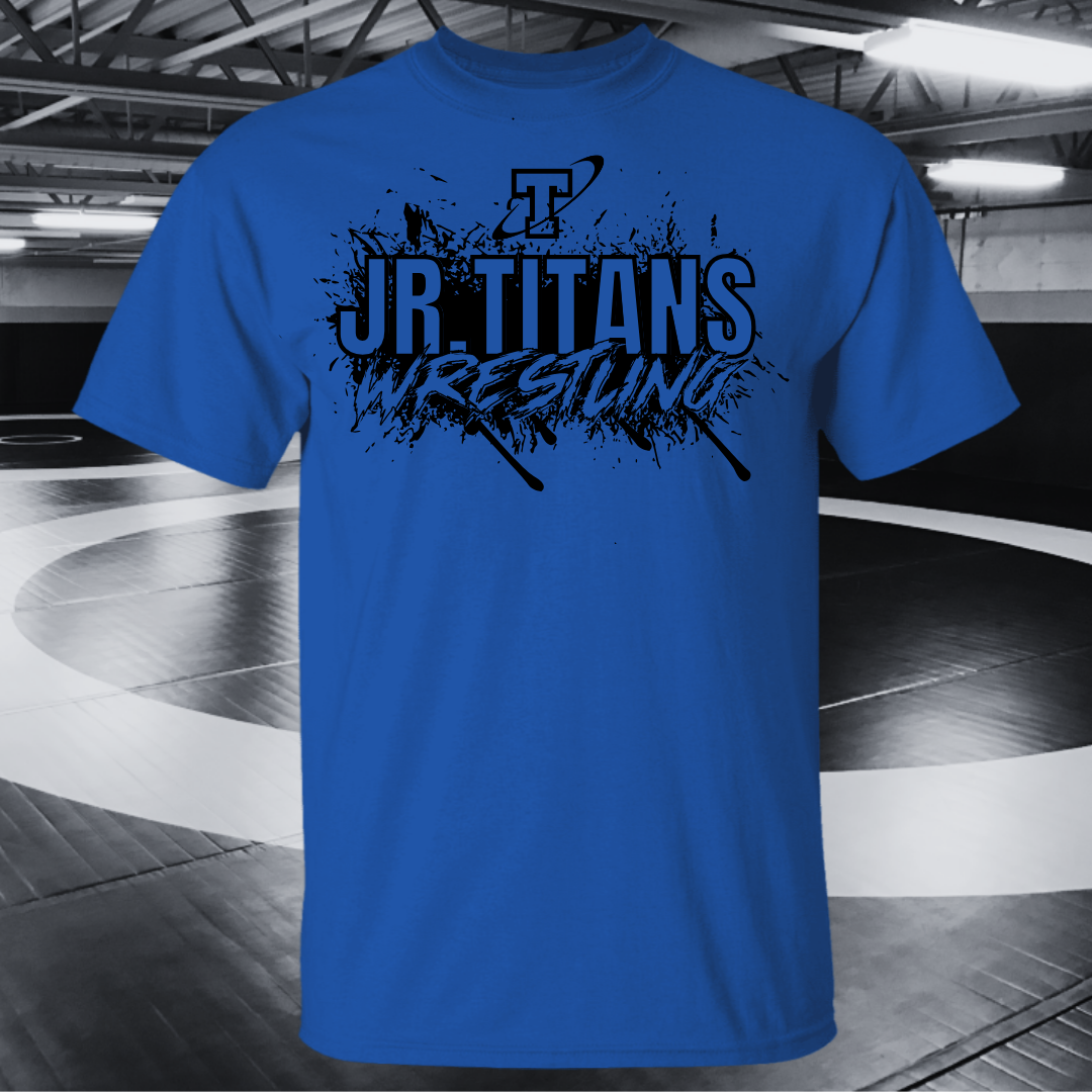 Jr. Titans Wrestling Grunge Logo Adult T-Shirt