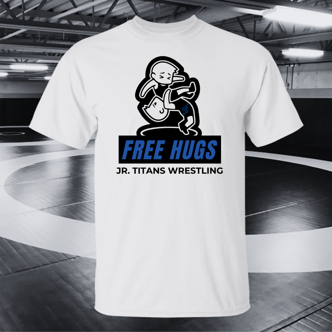 Free Hugs Jr. Titans Wrestling Adult T-Shirt