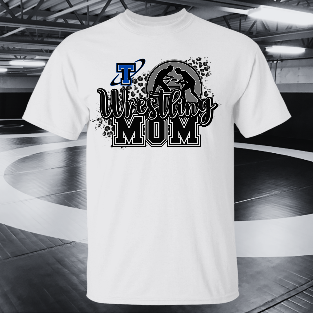 Titans Wrestling Mom Black Leopard Adult Bleached T-Shirt