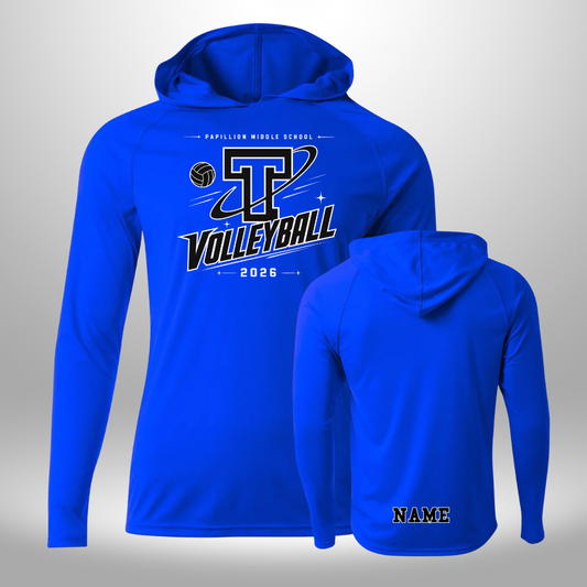 PAPILLION MIDDLE SCHOOL VOLLEYBALL LONG SLEEVE HOODED TSHIRT