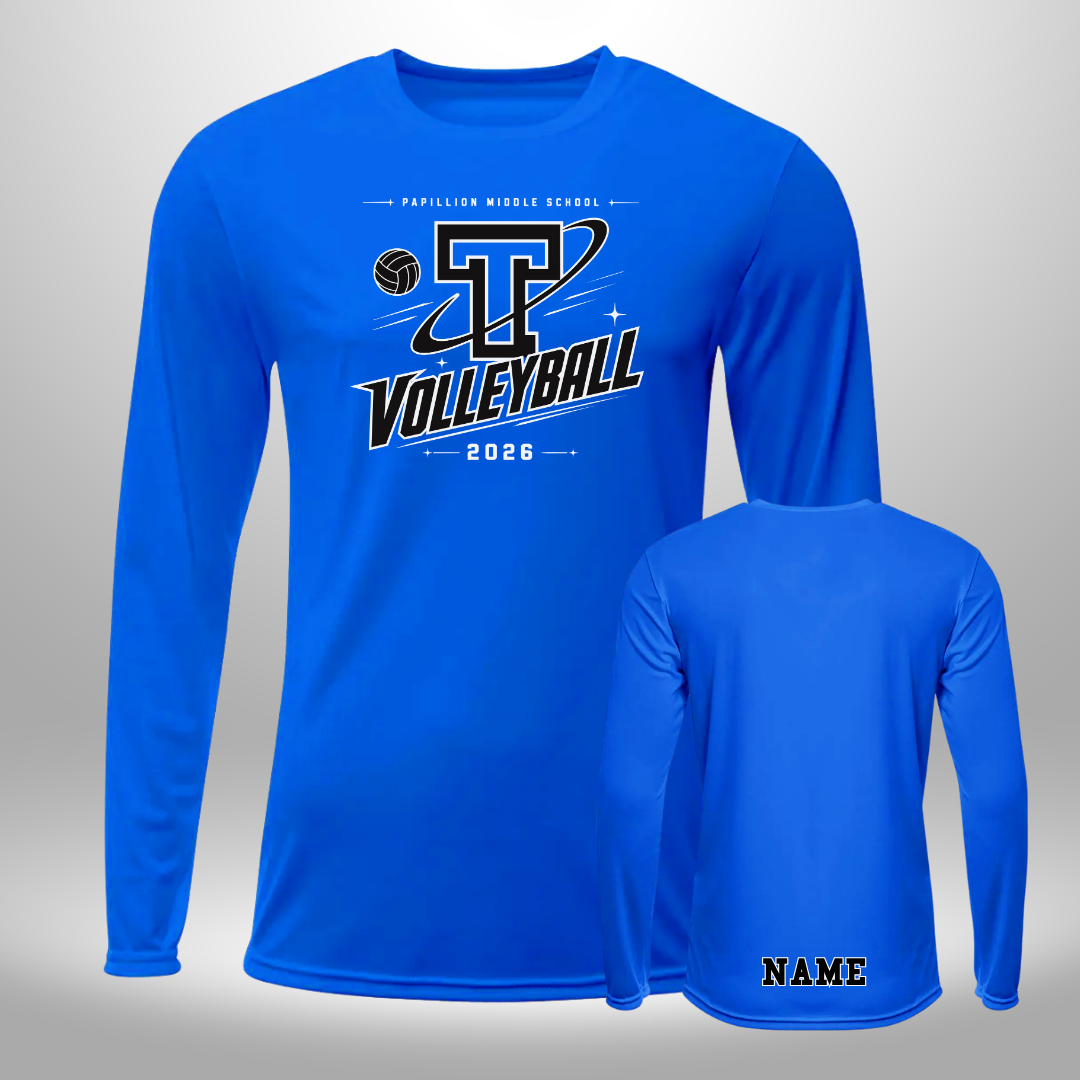 PAPILLION MIDDLE SCHOOL VOLLEYBALL LONG SLEEVE PERFORMANCE TSHIRT