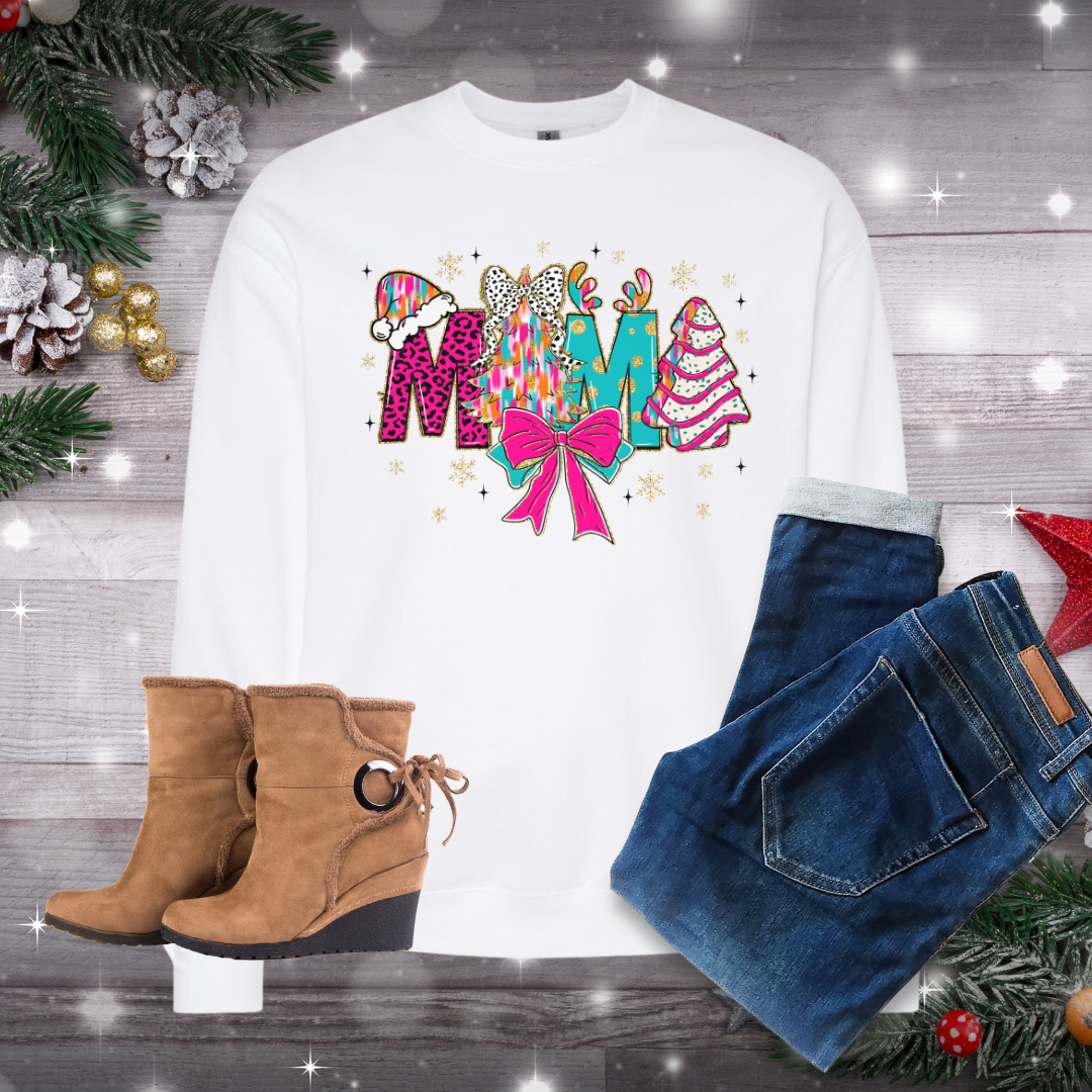 Mama Cute Christmas Crew Neck Sweatshirt