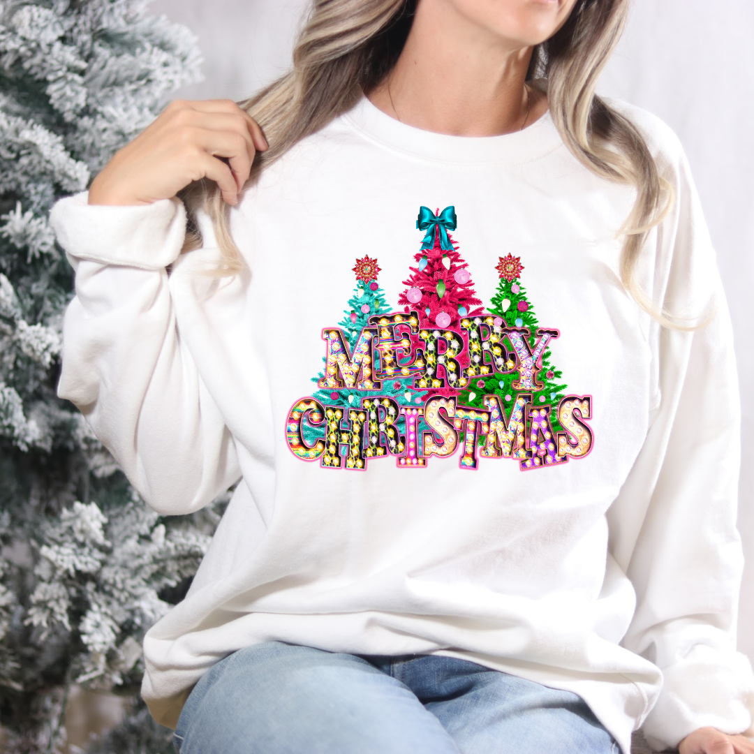 Merry Christmas Western Crew Neck Sweatshirt