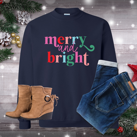 Merry & Bright Crew Neck Sweatshirt