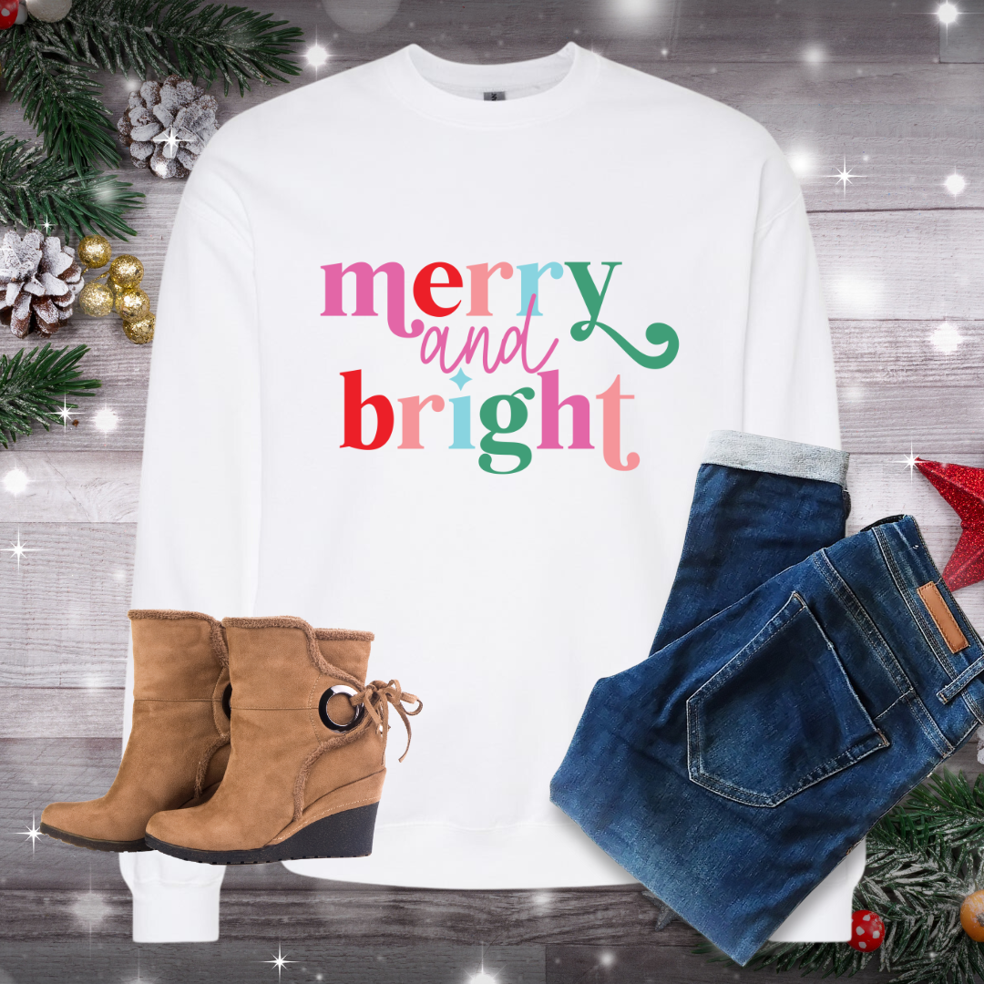 Merry & Bright Crew Neck Sweatshirt