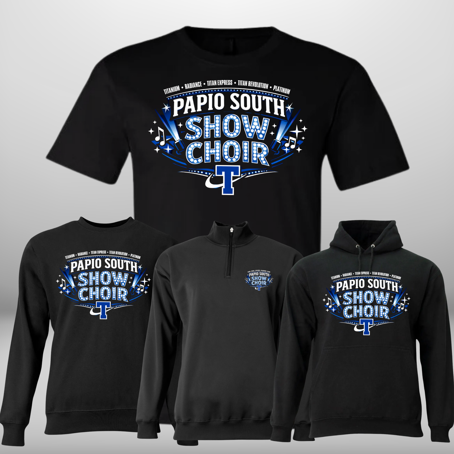 Papio South Show Choir T-Shirt,Crewneck, QTR Zip, or Hoodie