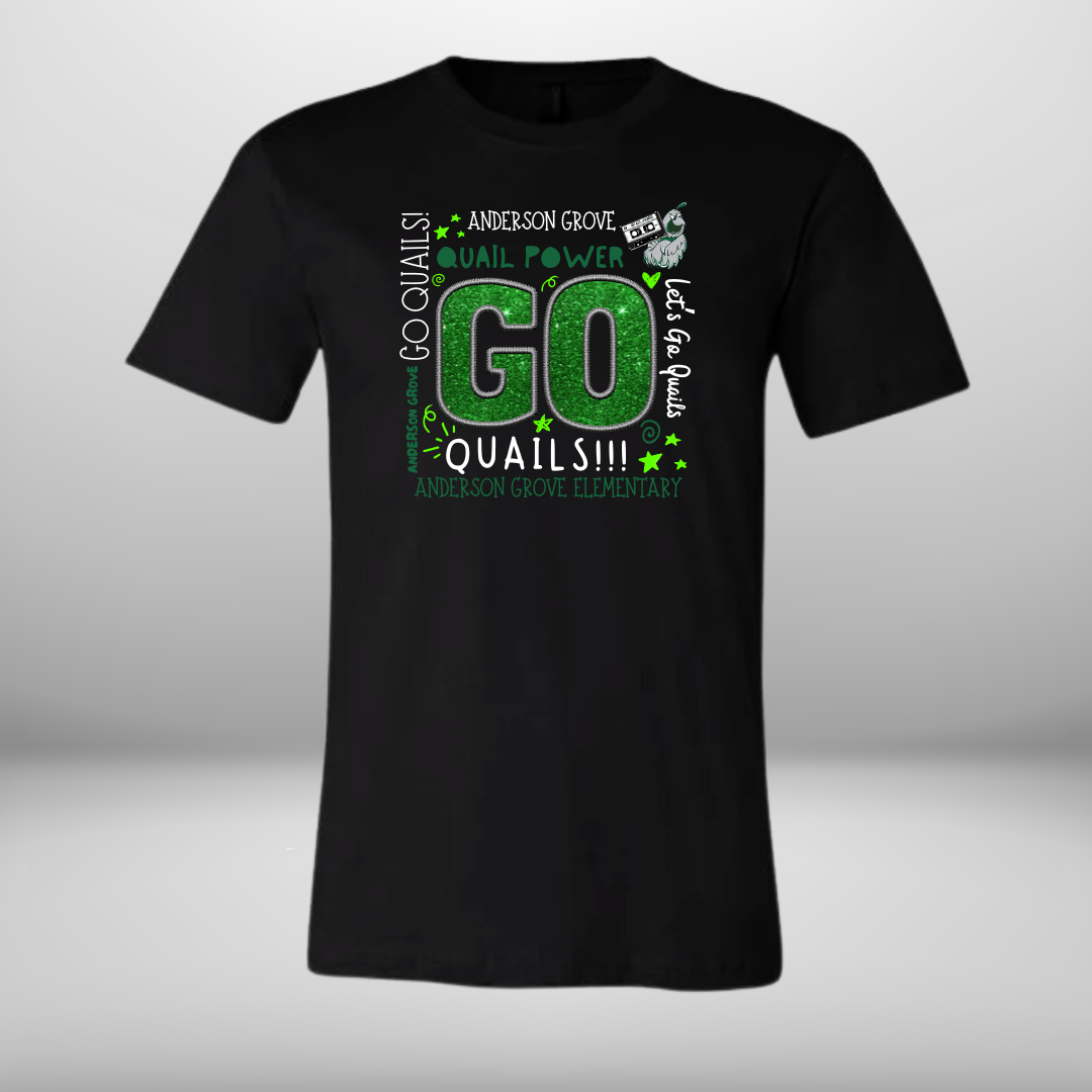 Anderson Grove Elementary School QUAILS T-Shirt, Crew Neck Sweatshirt, & Hoodie - Adult