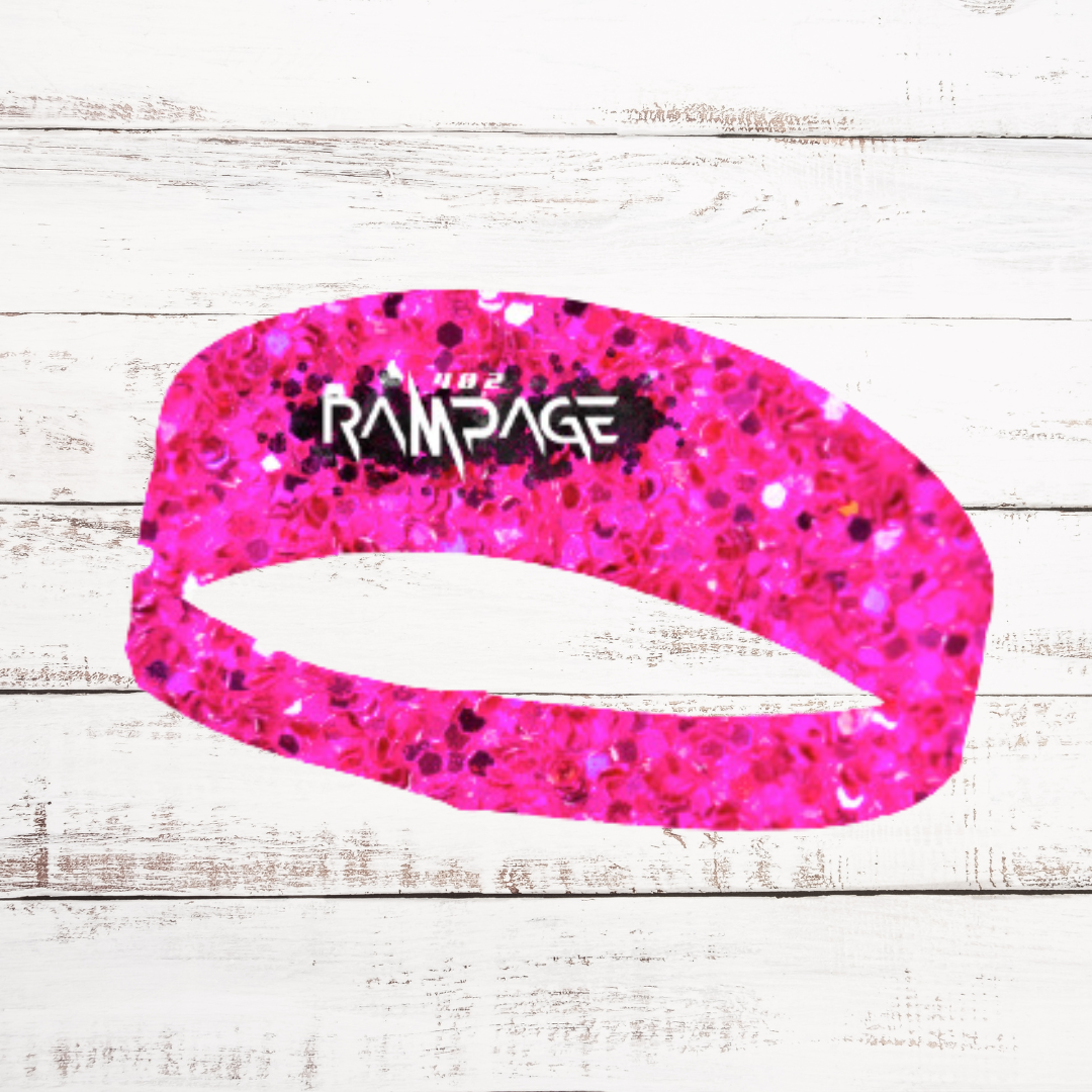 Rampage Basketball Logo Faux Glitter Competitor Headband