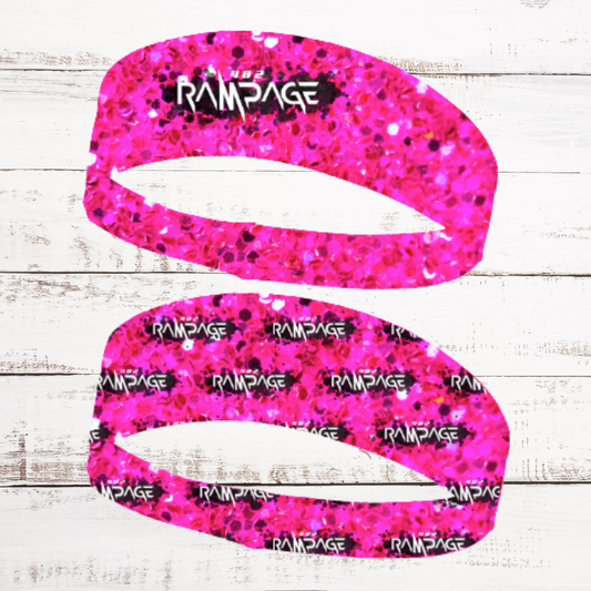 Rampage Basketball Logo Faux Glitter Competitor Headband