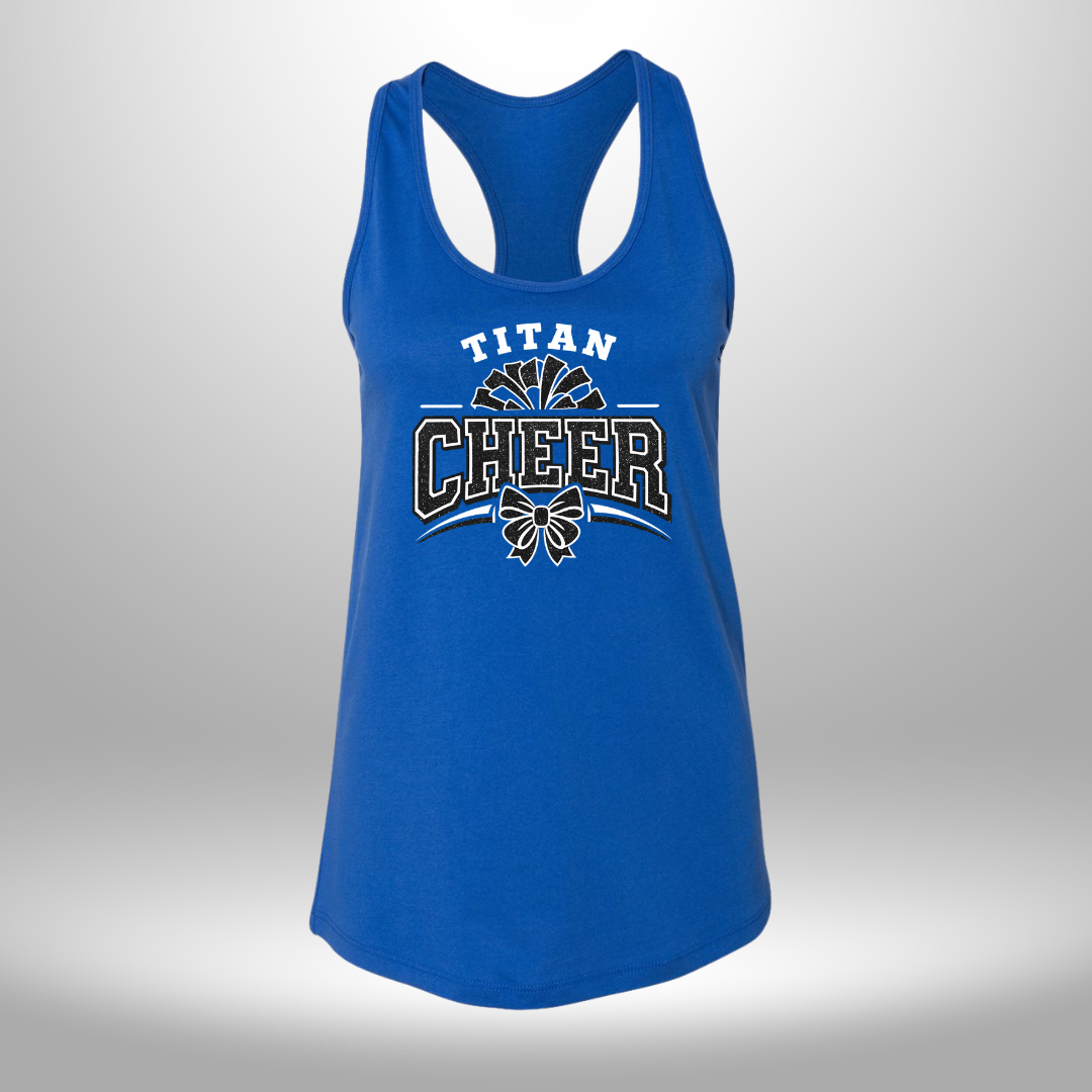 PAPILLION TITANS CHEER FAUX GLITTER T-SHIRT, LONG SLEEVE T-SHIRT, SWEATSHIRT, OR HOODIE