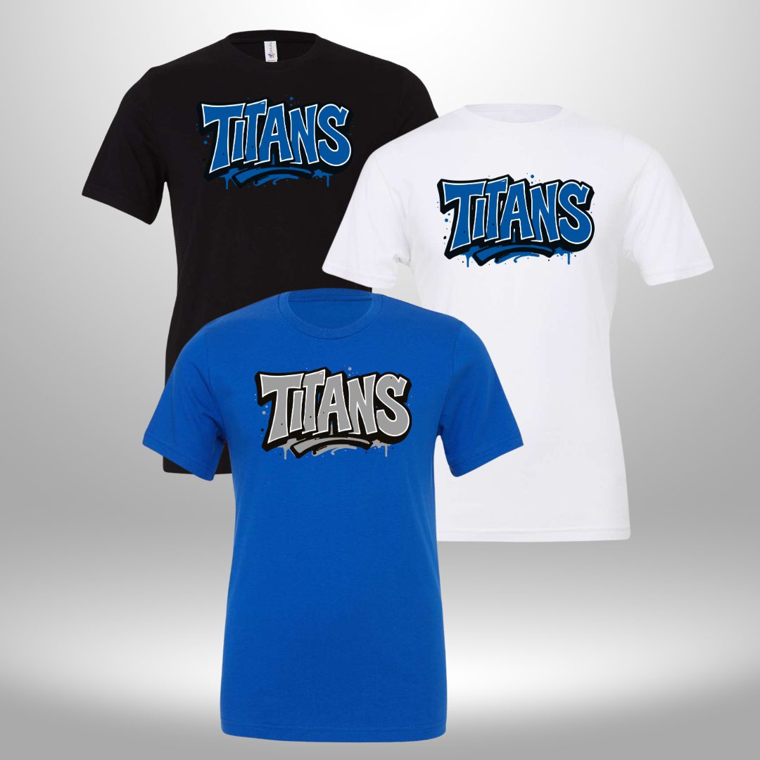 PAPILLION TITANS GRAFFITI T-SHIRT, LONG SLEEVE T-SHIRT, SWEATSHIRT, OR HOODIE