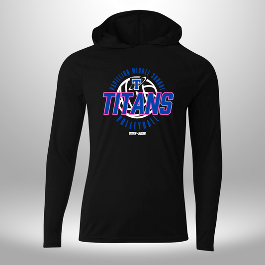 PAPILLION MIDDLE SCHOOL VOLLEYBALL LONG SLEEVE HOODED TSHIRT