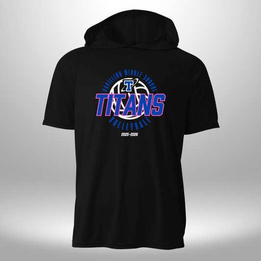 PAPILLION MIDDLE SCHOOL VOLLEYBALL SHORT SLEEVE HOODED TSHIRT