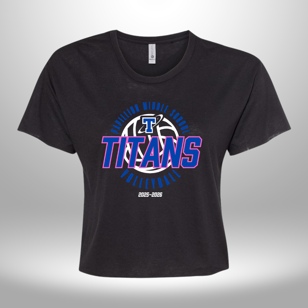 PAPILLION MIDDLE SCHOOL VOLLEYBALL WOMEN'S CROP T-SHIRT